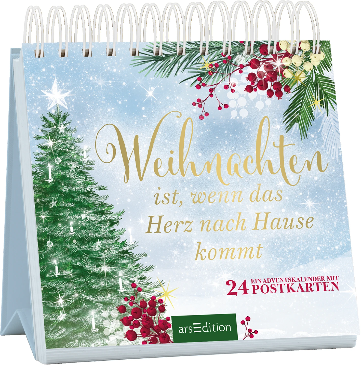 arsEdition 2026: Postkarten-Adventskalender. Weihnachten ist, wenn das Herz nach Hause kommt – offizielles Cover