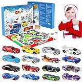 Autos Spielzeug Adventskalender Kinder 2023, Sportwagen Rennspielzeug, 24 Tage Weihnachtskalender Geschenk für 3-12 Jahre alt Jungen Mädchen