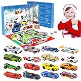 Autos Spielzeug Adventskalender Kinder 2022, Sportwagen Rennspielzeug, 24 Tage Weihnachtskalender Geschenk für 3-12 Jahre alt Jungen Mädchen
