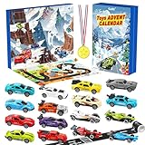 Adventskalender 2024, Kinder Zurückziehen Autos Spielzeug, Sportwagen Rallye-Auto Rennspielzeug, 24 Tage Weihnachtskalender Geschenk für 3-12 Jahre alt Jungen Mädchen